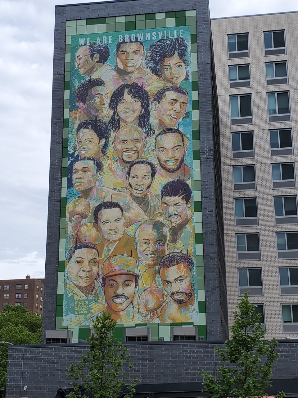 The “We Are Brownsville” mural, created by artist William “GoodWill” Ellis, celebrates 17 renowned individuals with roots in the community.